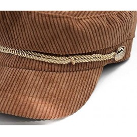 Newsboy Caps Women Ladies Hat Corduroy Captain's Breton Cap Beatles Lennon Newsboy Cadet Black - Brown - CQ1947N6A77 $10.97