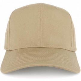 Baseball Caps Adjustable Solid Color Plain Cotton Polyester Blank Snapback Baseball Style Cap - Khaki - CV12M41TVIV $11.51