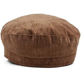 Newsboy Caps Women Ladies Hat Corduroy Captain's Breton Cap Beatles Lennon Newsboy Cadet Black - Brown - CQ1947N6A77 $10.97