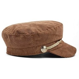 Newsboy Caps Women Ladies Hat Corduroy Captain's Breton Cap Beatles Lennon Newsboy Cadet Black - Brown - CQ1947N6A77 $10.97
