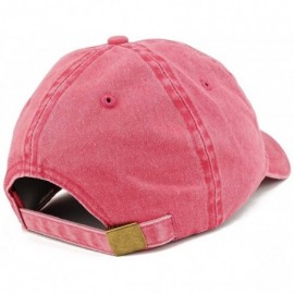 Baseball Caps Established 1970 Embroidered 50th Birthday Gift Pigment Dyed Washed Cotton Cap - Red - CM180MZ0EM4 $15.39