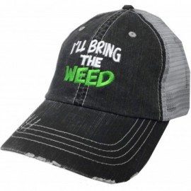 Baseball Caps Womens I'll Bring The Adjustable Trucker Meshback Hat - Weed - CD18KRH3T5D $25.21