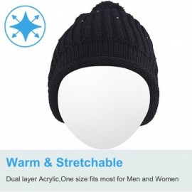 Skullies & Beanies Light Up Beanie Hat Stylish Unisex LED Knit Cap for Indoor and Outdoor - Lb007-black - CH186LGLZ5W $25.42