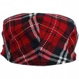 Newsboy Caps Red Plaid Snap Front Newsboy Golf Flat Ivy Cap Hat - CA111ZZMLIF $19.87