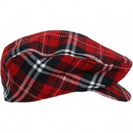 Newsboy Caps Red Plaid Snap Front Newsboy Golf Flat Ivy Cap Hat - CA111ZZMLIF $19.87