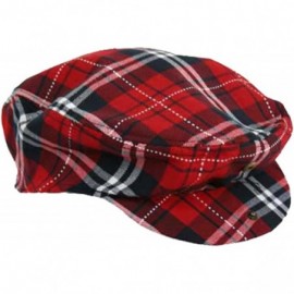 Newsboy Caps Red Plaid Snap Front Newsboy Golf Flat Ivy Cap Hat - CA111ZZMLIF $19.87