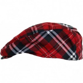 Newsboy Caps Red Plaid Snap Front Newsboy Golf Flat Ivy Cap Hat - CA111ZZMLIF $19.87