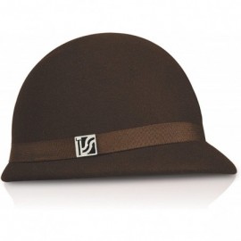 Bucket Hats Women's Classic Wool Felt Cloche Hat Coffee - CO116IFANJ5 $42.96