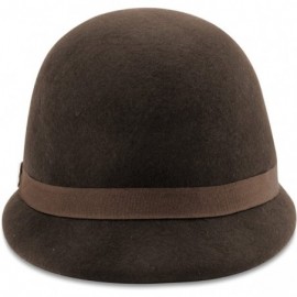 Bucket Hats Women's Classic Wool Felt Cloche Hat Coffee - CO116IFANJ5 $20.35