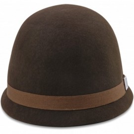 Bucket Hats Women's Classic Wool Felt Cloche Hat Coffee - CO116IFANJ5 $20.35