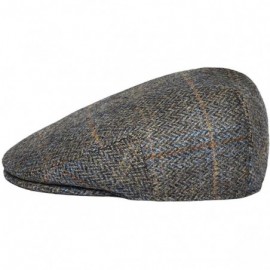 Newsboy Caps Men's 100% Wool Flat Cap Classic Irish Ivy Newsboy Hat - Brown/Blue Check - CJ18H98DCSG $30.16