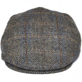 Newsboy Caps Men's 100% Wool Flat Cap Classic Irish Ivy Newsboy Hat - Brown/Blue Check - CJ18H98DCSG $30.16