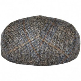 Newsboy Caps Men's 100% Wool Flat Cap Classic Irish Ivy Newsboy Hat - Brown/Blue Check - CJ18H98DCSG $30.16