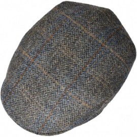 Newsboy Caps Men's 100% Wool Flat Cap Classic Irish Ivy Newsboy Hat - Brown/Blue Check - CJ18H98DCSG $30.16