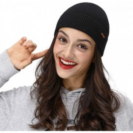 Skullies & Beanies Fleece Lined Beanie Hat Mens Winter Solid Color Warm Knit Ski Skull Cap - Black (Model-u05) - CO18HSZAMYW ...