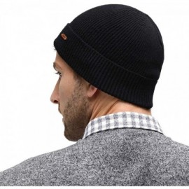 Skullies & Beanies Fleece Lined Beanie Hat Mens Winter Solid Color Warm Knit Ski Skull Cap - Black (Model-u05) - CO18HSZAMYW ...