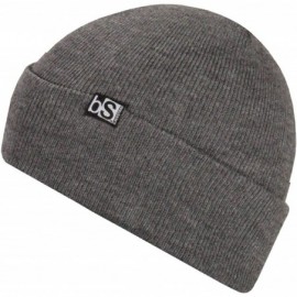 Skullies & Beanies Essential Beanie Hat with Flip Tag Multi-Season Headwear for Men and Women (One Size) - Gray - CZ18DO3RTZ7...