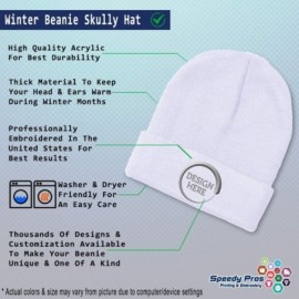 Skullies & Beanies Custom Beanie for Men & Women Motorcycle Embroidery Acrylic Skull Cap Hat - White - C718H5KLLXS $16.66