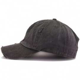 Baseball Caps Cross Vintage Baseball Cap Embroidered Cotton Adjustable Distressed Dad Hat - Brush Black - C418WGLM7NZ $13.29