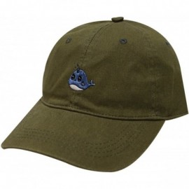 Baseball Caps Whale Unicorn Cotton Baseball Dad Cap - Olive - C9183XHYMDW $10.44