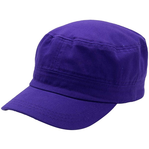 Baseball Caps Cadet Army Cap - Military Cotton Hat - Purple - CO12GW5UUX5 $7.83