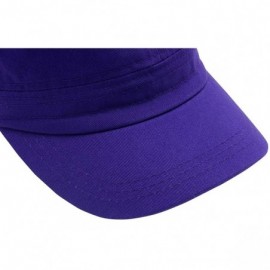 Baseball Caps Cadet Army Cap - Military Cotton Hat - Purple - CO12GW5UUX5 $7.83
