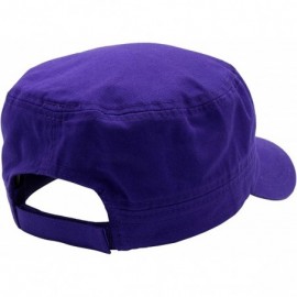 Baseball Caps Cadet Army Cap - Military Cotton Hat - Purple - CO12GW5UUX5 $7.83