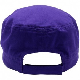 Baseball Caps Cadet Army Cap - Military Cotton Hat - Purple - CO12GW5UUX5 $7.83