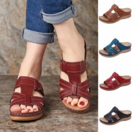 Cowboy Hats Women's Comfortable Memory Slide Wedge Sandal Open Toe - Low Platform Wedge - Slides - Summer Sandal - CL18UHLW22...