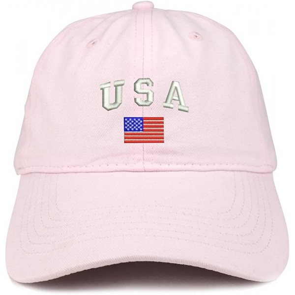 Baseball Caps American Flag and USA Embroidered Dad Hat Patriotic Cap - Light Pink - CB185HQSZO8 $19.41