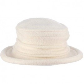 Bucket Hats Women's Packable Boiled Wool Cloche - Ivory - C111583NDKF $26.75