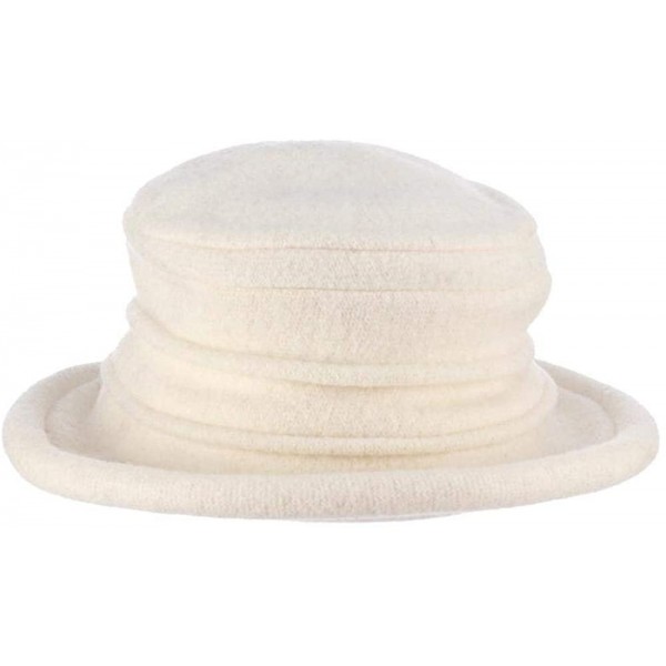 Women's Packable Boiled Wool Cloche - Ivory - C111583NDKF