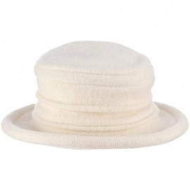Bucket Hats Women's Packable Boiled Wool Cloche - Ivory - C111583NDKF $26.75
