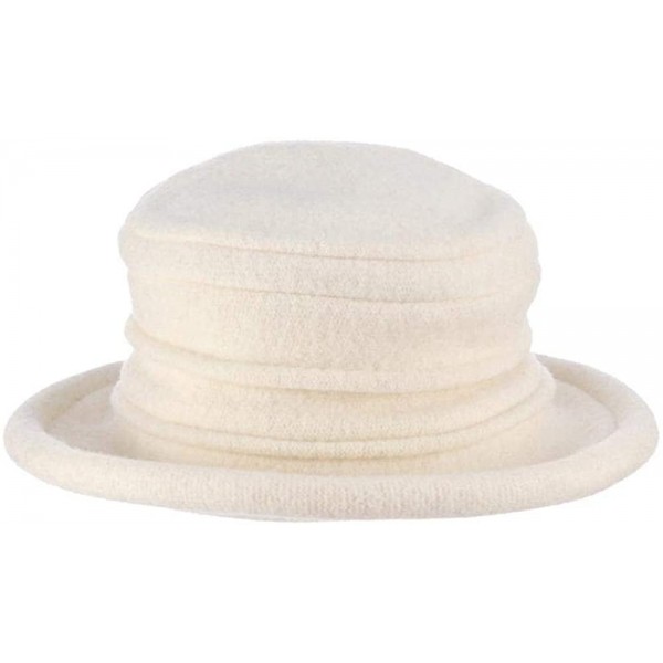 Women's Packable Boiled Wool Cloche - Ivory - C111583NDKF