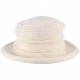 Bucket Hats Women's Packable Boiled Wool Cloche - Ivory - C111583NDKF $26.75