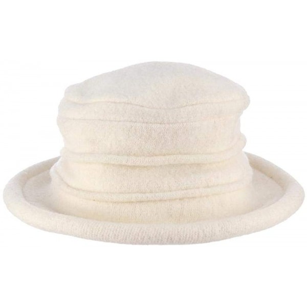 Women's Packable Boiled Wool Cloche - Ivory - C111583NDKF