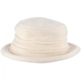 Bucket Hats Women's Packable Boiled Wool Cloche - Ivory - C111583NDKF $26.75