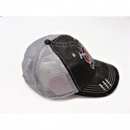 Baseball Caps Red/Silver Firefighter Wife Distressed Look Grey Trucker Cap Hat - CG18GUWH5R6 $19.41