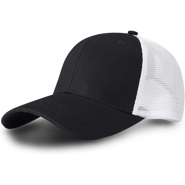 Baseball Caps Profile Baseball Trucker Adjustable Outdoor - Black + White Grid - CW184K0WH8A $9.27