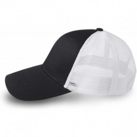 Baseball Caps Profile Baseball Trucker Adjustable Outdoor - Black + White Grid - CW184K0WH8A $9.27