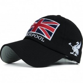 Baseball Caps Union Jack England Flag Curved Brim Baseball Cap Unstructured Dad Hat Adjustable - Black - CX12JFS9N7F $14.78