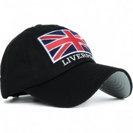 Baseball Caps Union Jack England Flag Curved Brim Baseball Cap Unstructured Dad Hat Adjustable - Black - CX12JFS9N7F $14.78