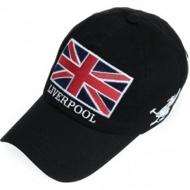 Baseball Caps Union Jack England Flag Curved Brim Baseball Cap Unstructured Dad Hat Adjustable - Black - CX12JFS9N7F $14.78