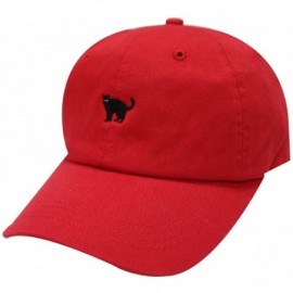 Baseball Caps Small Black Cat Cotton Baseball Cap - Red - CR12JDB117T $11.19
