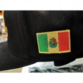 Baseball Caps Mexico Snapback dadhat Flat Panel and Vintage Hats Embroidered Shield and Flag - Black/M.gold - CC18WM6NLMY $29.36