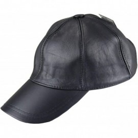 Baseball Caps Adjustable Classic Leather Baseball Outdoor Cap Hat - Black - CB18RH4ZZOX $10.82