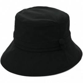Bucket Hats Bucket Cord Sun Summer Beach Hat Wide Brim for Women Foldable UPF 50+ - 89024_black - CD17YX8CM26 $37.82