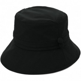 Bucket Hats Bucket Cord Sun Summer Beach Hat Wide Brim for Women Foldable UPF 50+ - 89024_black - CD17YX8CM26 $23.06