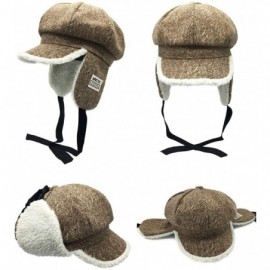 Bomber Hats Earflap Adjustable Winter Aviator Hats Men Women Faux Fur Hunting Russian Cap - Am52-coffee - CR18A3DDS59 $12.25
