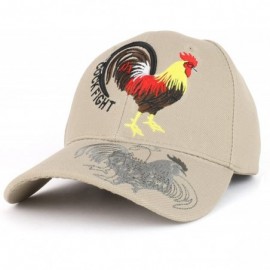 Baseball Caps Rooster Cock Fight Embroidered Structured Baseball Cap - Khaki - CB1809I6TL4 $16.63